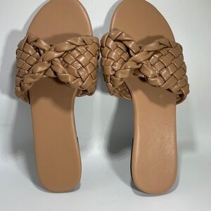 Braided Flats.  Beige. Size 10  Size 42